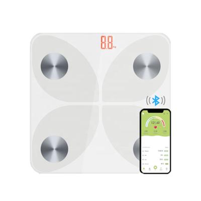China Weight Measuring Design Overload Indication Colored Tempered Glass Weighing Home Use Smart Body Weight Fat Scale Te koop
