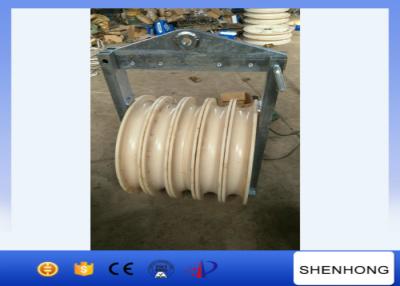 China Four Bundled Conductors Stringing Rope Drive Pulley Side Sheave Aluminum Lined With Neoprene for sale