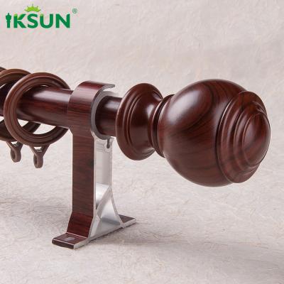 China 5.8m Wood Single Curtain Rod , Brown Wooden Curtain Pole ISO9001 Certified for sale