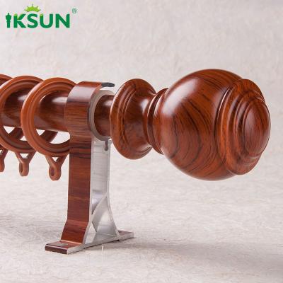 China Single Wall Mount Modern Wood Curtain Rod 28mm Diameter Multifunctional for sale