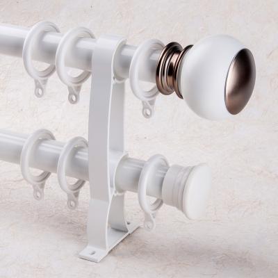 China Minimalist Anodized Decorative Double Curtain Rods Heavy Duty for sale