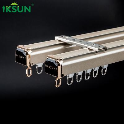 China OEM ODM Double Track Curtain Rail , Ceiling Hung Curtain Track With Twinkle Coating for sale