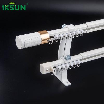 中国 6.2 - 11.5ft Aluminum Tension Curtain Rod Double Telescopic 28mm Pipe Drapery Rod 販売のため