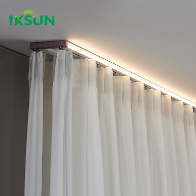 China Luz LED de alta quietude Trilha de cortina dupla teto recuado trilho de cortina dupla à venda