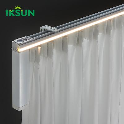 China Unique Design Aluminum  Electric LED Light Curtain Track  Dimmable Optional Linear Light Strip Rail à venda