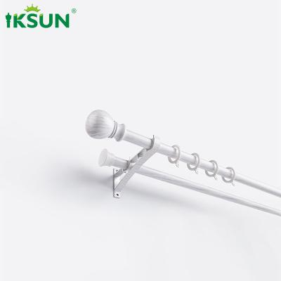 China White Double Modern Wood Curtain Rod For Bedroom Decorating OEM ODM for sale