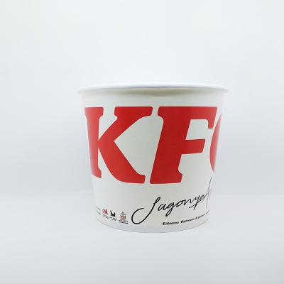 China Food Grade Disposable Paper Buckets KFC Chicken Cup 64oz 85oz 130oz for sale