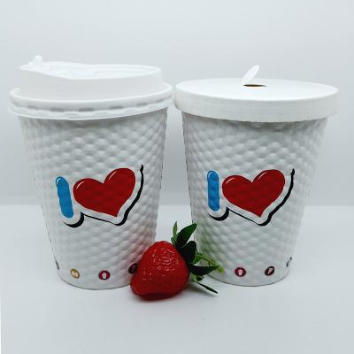 China Copos de papel recicláveis com tampa, copos de café biodegradáveis. à venda
