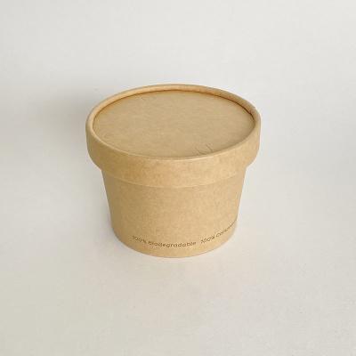 Китай Бумажная чашка для горячего супа с крышкой 8 унций 240 мл PE покрытые Kraft Noodle Bowls продается