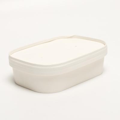 China Lightweight Square Paper Bowl Takeout Disposable Food Container With Lids for sale
