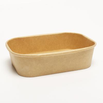 China Leakproof Disposable Square Paper Bowl For Salad Soup Food Grade 750ml for sale