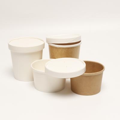 China Eco Friendly Soup Paper Cup With Lid 12oz Recyclable Take Away Container for sale