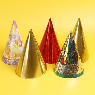 China Sombrero de fiesta de cumpleaños de cono de papel Kraft para niños Cualquier festival reciclable en venta