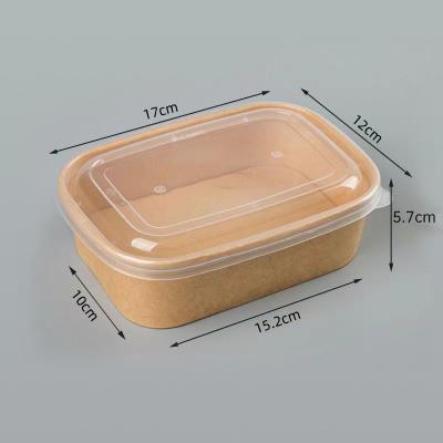 China Takeaway Square Paper Bowl With Lid Disposable Custom 500ml 750ml 1000ml for sale