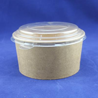 China disposable craft  paper salad bowl with printed paper cup  and  pet lid for sale