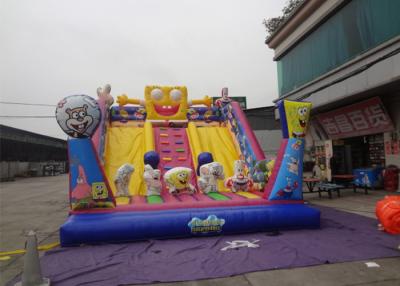 China Amusement Park Big Commercial Inflatable Slide With Spongebob Theme for sale