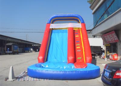 China Thickness 0.55mm PVC Heavy Duty Rainbow inflatable water slides With Pool for sale