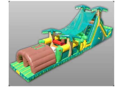 China Digital Painting Large Bouncy Obstacle Course , Inflatable Combo Bouncer Dual Lane Module for sale