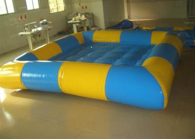 China Rectangular Yellow / Blue Inflatable Above Ground Pools , Inflatable Family Pool For Backyard for sale