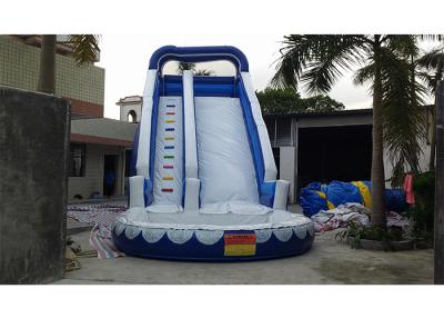 China 0.55mm PVC Blue Adults And Kids Playground Commercia Giant Inflatable Water Slide For Party for sale