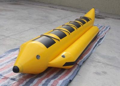 China Yellow / Black 0.9mm PVC Flyfish Inflatable Water Toys Water Game Banana Boat for sale