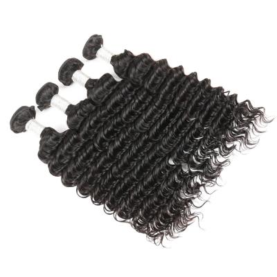 中国 毛のよこ糸の実質のバージンのペルーの毛の深い波100%の人間の毛髪延長 販売のため