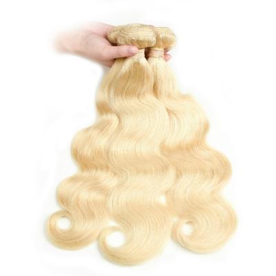 Chine prolongements colorés de cheveux des cheveux bouclés 613 brésiliens blonds de vague du corps 7A aucun produit chimique à vendre