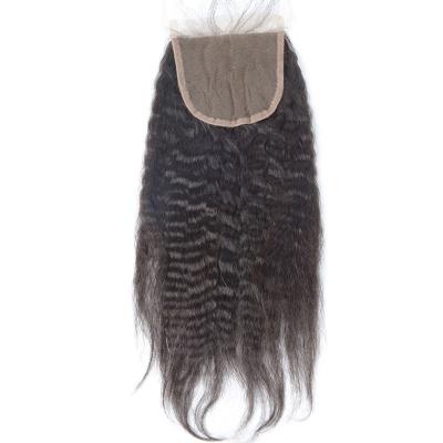 China Hair Peruvian 4x4 Lace Closure Free Parting Human Hair Closure Natural Black for sale