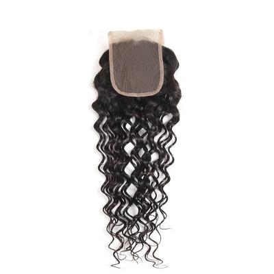 China Fechamentos peruanos do cabelo humano com uma parte natural, fechamento do laço do cabelo de Remy à venda