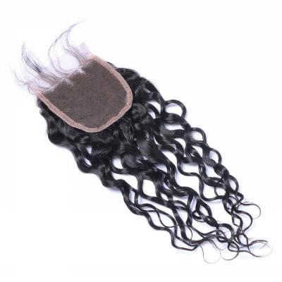 Китай Циндао покрывает закрытие человеческих волос волны воды естественного цвета закрытия 45Грам шнурка перуанское продается