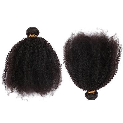 China Afro Kinky Curly Hair Brazilian Virgin Human Hair Bundles Natural Black Color No Tangle for sale