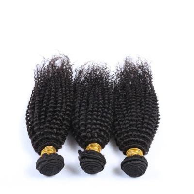 China Deep Curly Brazilian Human Hair Bundles Natural Black Color Free Sample No Tangle for sale