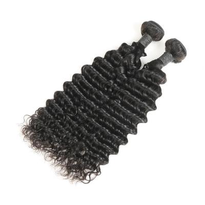 China Deep Wave Hair Extension Brazilian Hair Weave Bundles With 1B Natural Color for sale