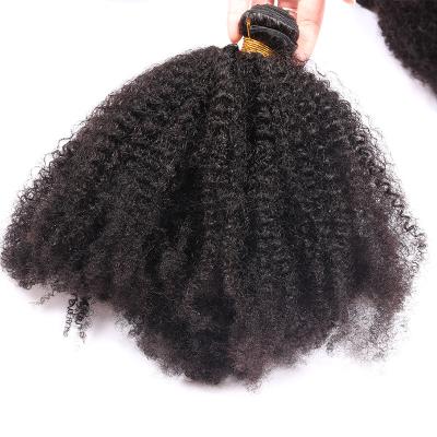 China Peruvian Human Afro Kinky Curly Hair Bundles Natural Color No Chemical Smell for sale