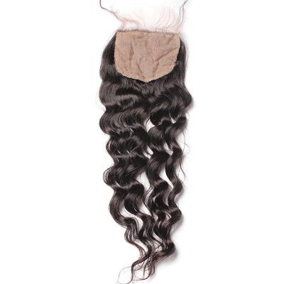 China Natural Wave Real 4x4 Silk Base Closure Grade 6A For Black Women for sale