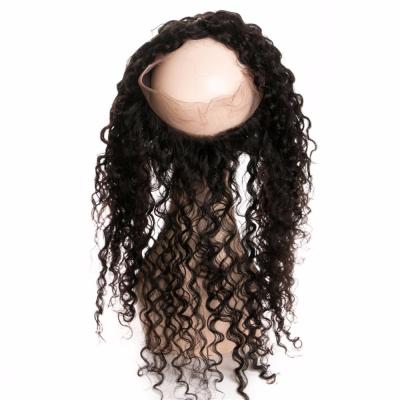 China Grade 8A Deep Wave 360 Lace Frontal Closure Human Hair Extension No Tangle for sale