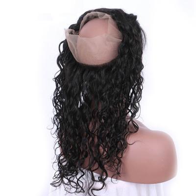 China Real Natural Wave 360 Lace Frontal Closure Hand Tied With Baby Hair for sale
