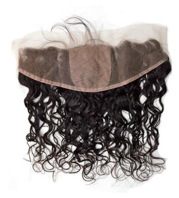 China Cierres de mirada naturales de seda del pelo de la onda de agua del cierre del cordón de la base 13x4 en venta