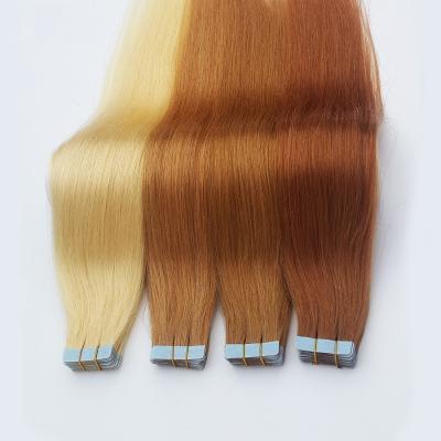 China Brown Skin Weft PU Tape Hair Extensions Silky Straight For Women for sale