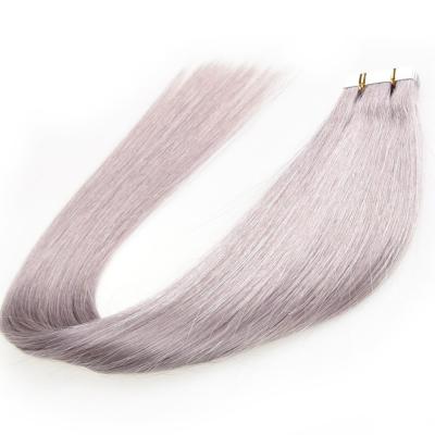 China Brazilian Virgin Glue PU Tape Hair Extensions For Thin Hair , Grey Color for sale