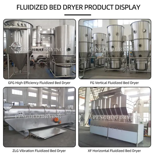 Detailed view of FG Vertical Fluidized Bed Dryer components