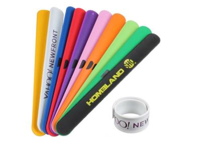 China Promotional Silicone Slap Wristband High Durability For Outdoor Concerts for sale