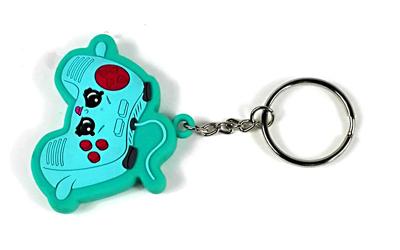 China Cute Pattern Rubber Key Rings , Soft Rubber Keychain Customized Injected Logo for sale