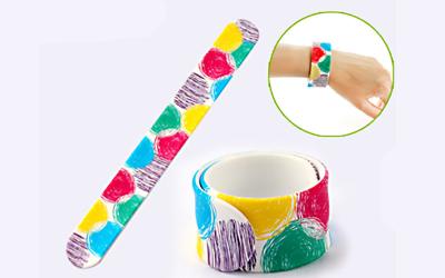China Fashion Patterns Silicone Slap Wristband OEM / ODM Accepted Dimension for sale
