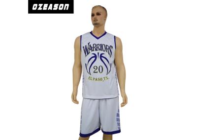 China 100% Polyester Custom Sublimated Warriors V Neck Pro Cut Basketball Jersey / Shirt for sale