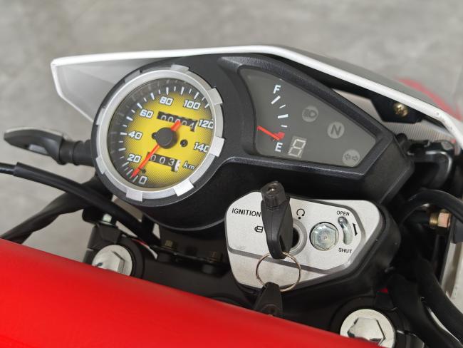 250cc off-road motorcycle rear view