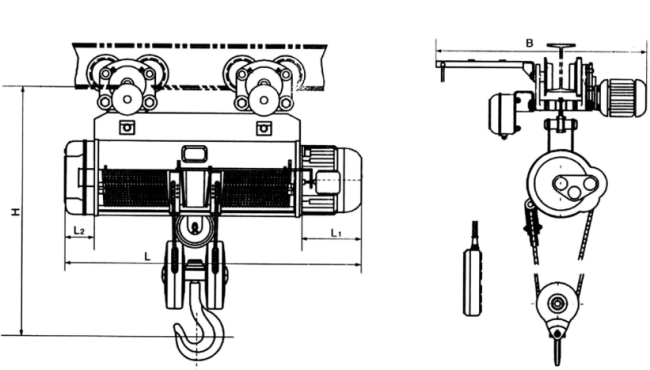 Overhead 2 Ton Wire Rope Electric Hoist Customized For Mines / Harbors