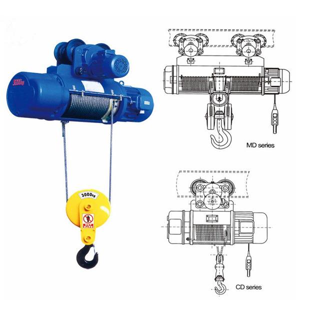 CD Electric Wire Rope Hoist in industrial setting