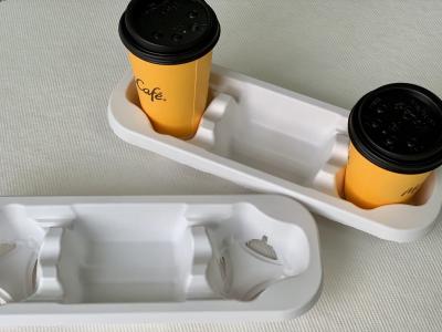 China Recycled Biodegradable Cup Carrier Packaging Paper Compostable 4 Cup Drink Carrier for sale