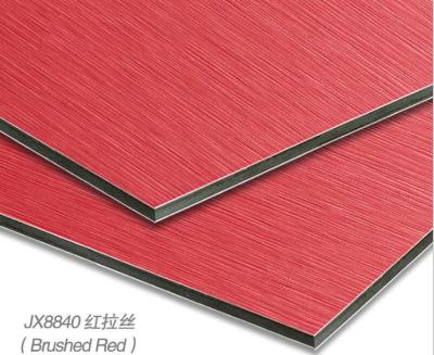 China 3mm Red Brushed ACM , aluminium composite panel for sale